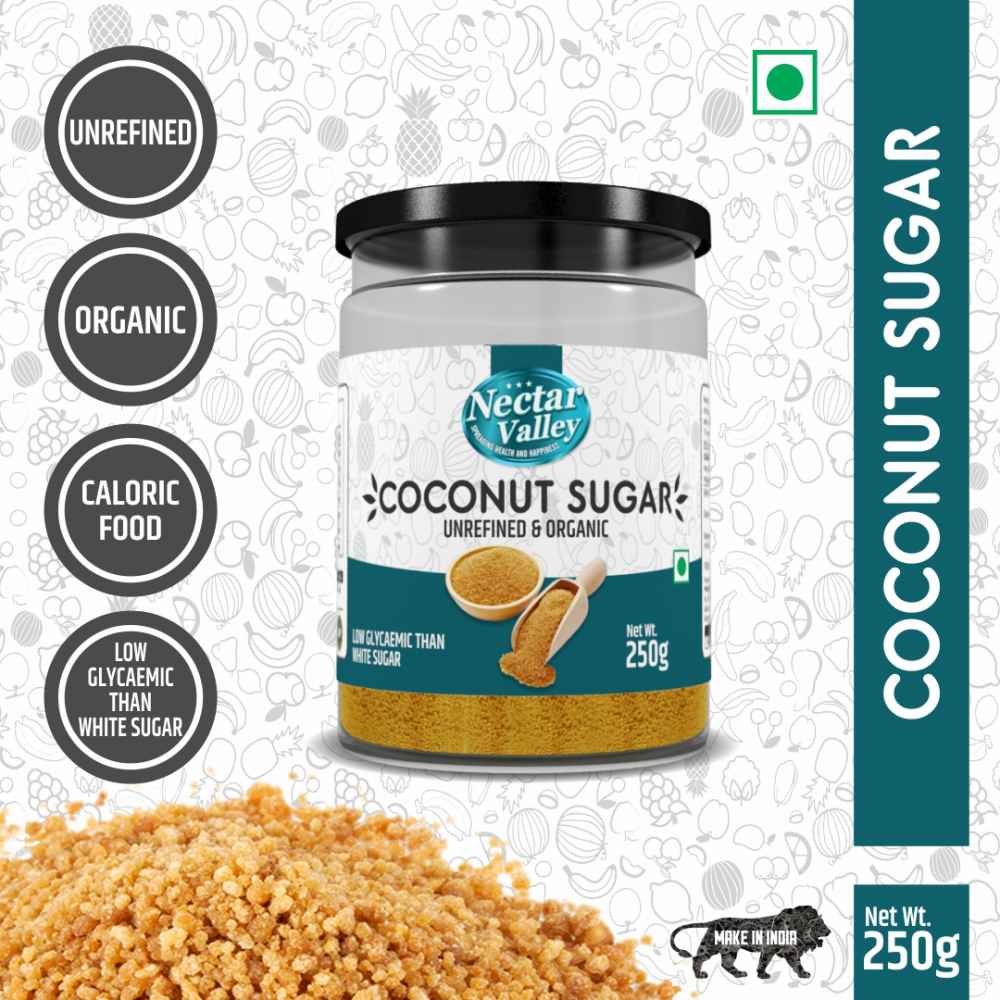 Nectar Valley Coconut Sugar | Natural sweetener with minerals & low glycemic index | Replace 1:1 refined sugar - 250g  