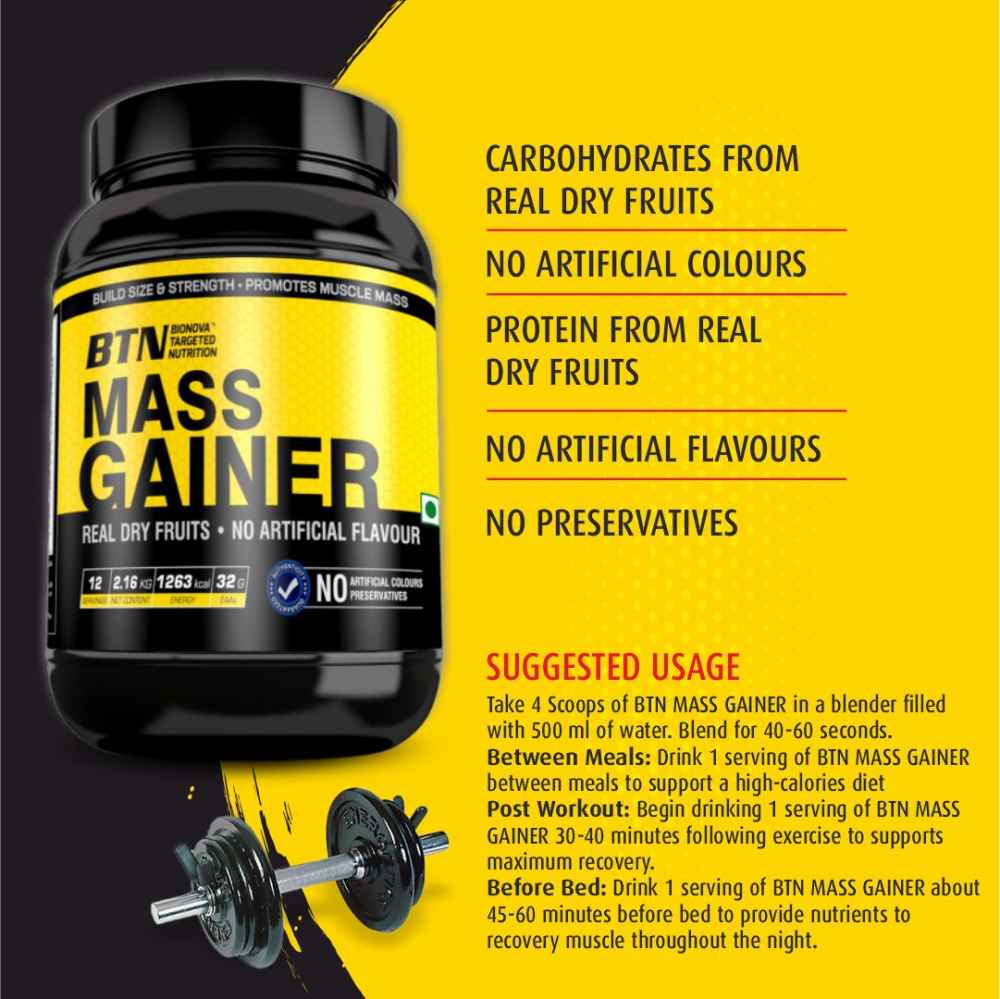 Muscle mass gainer protein powder - With Real dry fruits - 2.16kg 
