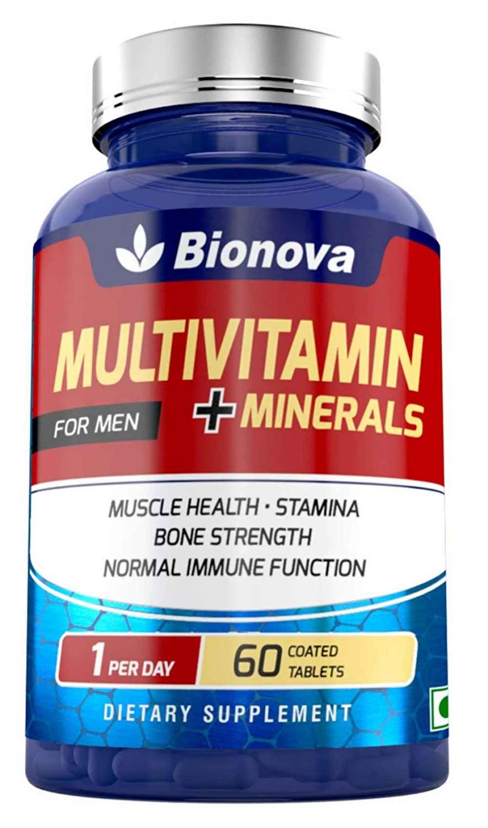 Bionova Multivitamin tablets for men,  combination of vitamins, minerals, ginseng, ginkgo biloba & green tea extract -  60 tablets