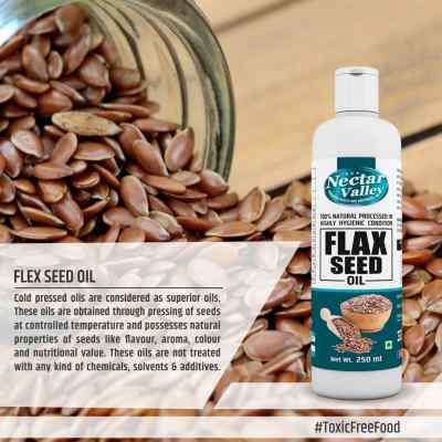 Flaxseed oil, edible grade, cold pressed, rich in Omega 3 & Omega 6 fatty acids 