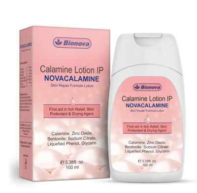 Bionova Calamine Lotion for minor skin rashes & skin irritation - can be used by adults and children- 100ml