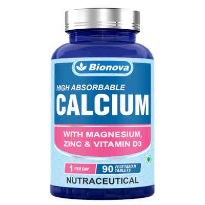 Bionova Calcium Citrate Tablets with Magnesium, Zinc and Vitamin D - 90 vegetarian coated tablets