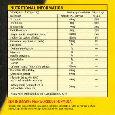 Intensive Pre-Workout formula, Juicy Watermelon - 20 Servings