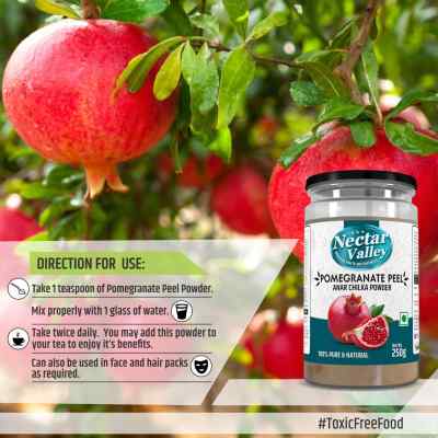 Nectar Valley Pomegranate Peel powder (Anar Chilka Powder) Suitable for making herbal tea & face packs 250g