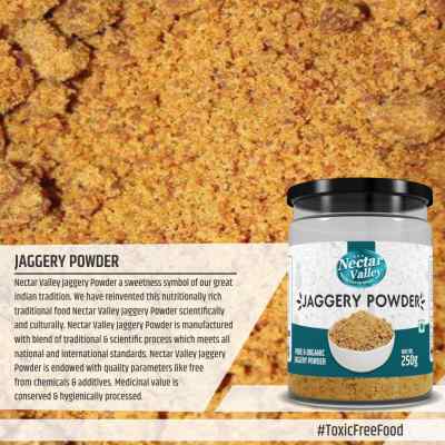 Nectar Valley Jaggery powder (Gur) | Free from additives, pesticides & Nutritionally rich |Pure & Organically processed - 250g